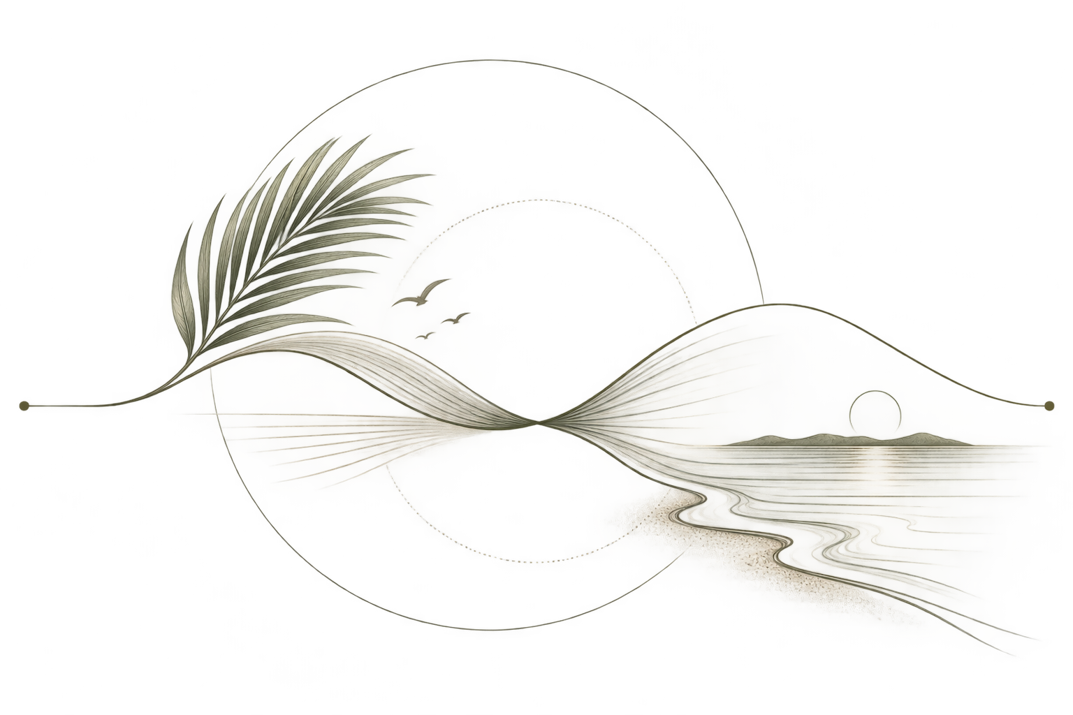 A continuous coastal illustration representing lasting partnership